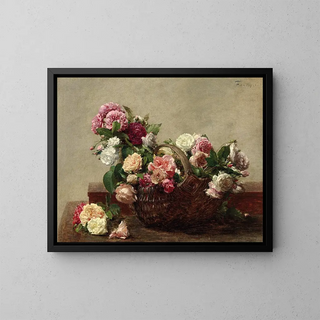 rosenkurv - Henri Fantin-Latour — indrammet kunstværk på væggen