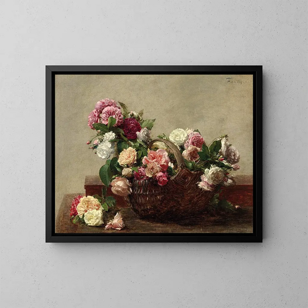 rosenkurv - Henri Fantin-Latour — indrammet kunstværk på væggen