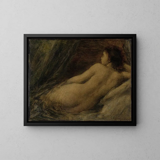 Nu liggende - Henri Fantin-Latour — indrammet kunstværk på væggen