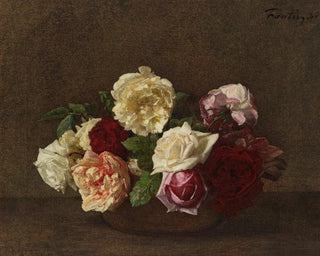 Roser i en vase - Henri Fantin-Latour — visning af kunstværket