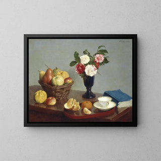 Naturmorte - Henri Fantin-Latour — indrammet kunstværk på væggen