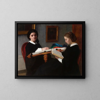 Les Deux Sœurs - Henri Fantin-Latour — indrammet kunstværk på væggen