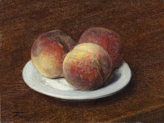 Tre ferskner på en tallerken - Henri Fantin-Latour — visning af kunstværket