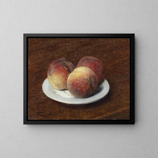 Tre ferskner på en tallerken - Henri Fantin-Latour — indrammet kunstværk på væggen