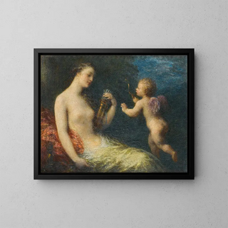Venus og Cupido - Henri Fantin-Latour — indrammet kunstværk på væggen