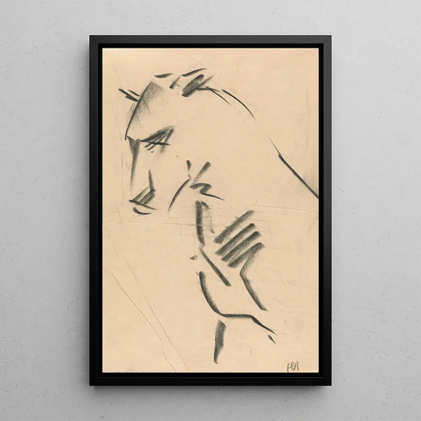 Vue de trois quarts d'une lionne - Henri Gaudier-Brzeska — indrammet kunstværk på væggen