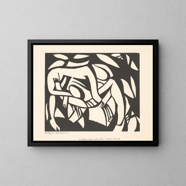 Lutteurs - Henri Gaudier-Brzeska — indrammet kunstværk på væggen