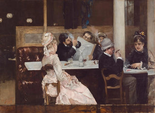Café-scene i Paris - Henri Gervex — visning af kunstværket