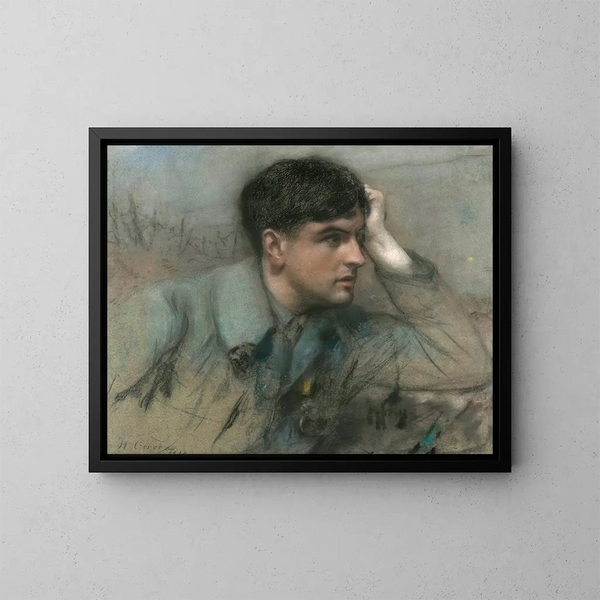 Portrait af en officer - Henri Gervex — indrammet kunstværk på væggen