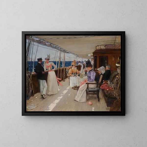 Yachting i øhavet - Henri Gervex — indrammet kunstværk på væggen