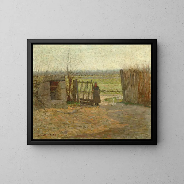 La porte de la ferme - Henri Le Sidaner — indrammet kunstværk på væggen