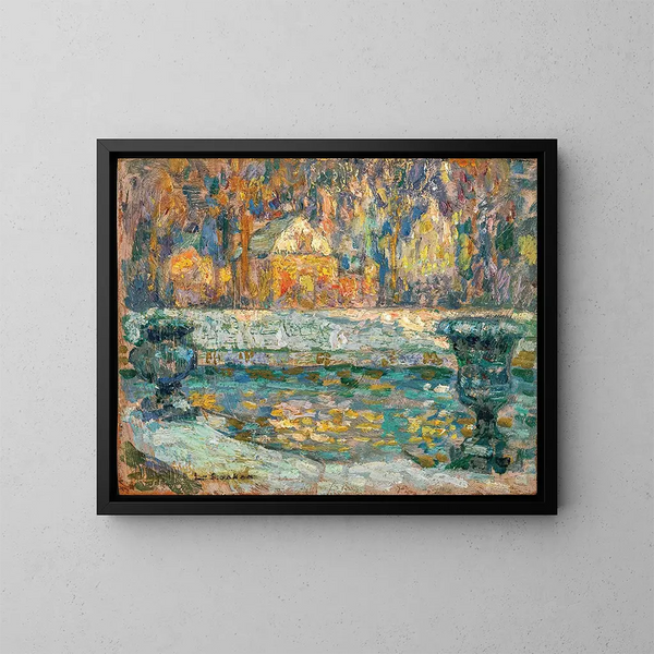 Le bassin de Neptune à Versailles - Henri Le Sidaner — indrammet kunstværk på væggen
