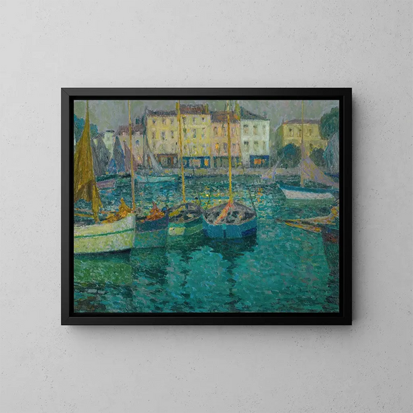 Les Barques à La Rochelle - Henri Le Sidaner — indrammet kunstværk på væggen
