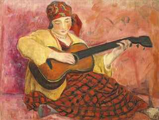 Kvinde med guitar - Henri Lebasque — visning af kunstværket