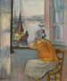 en ung kvinde foran det åbne vindue - Henri Lebasque — visning af kunstværket