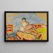 en ung pige med grøn turban siddende på en sofa - Henri Lebasque — indrammet kunstværk på væggen