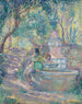 Saint - Tropez, to unge piger ved fontænen - Henri Lebasque — visning af kunstværket