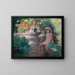 Under mimoserne, pigerne - Henri Lebasque — indrammet kunstværk på væggen