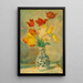 Tulipaner i en Delft-keramikvase - Henri Lebasque — indrammet kunstværk på væggen
