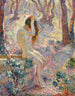 et ungt nøgne sidder ved kanten af en brønd - Henri Lebasque — visning af kunstværket