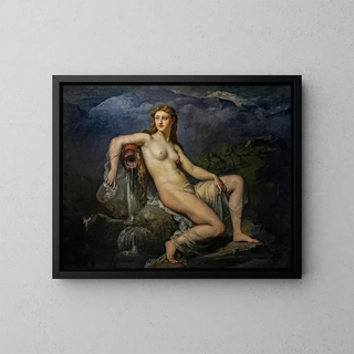 La Source ou l'Eau - Henri Lehmann — indrammet kunstværk på væggen