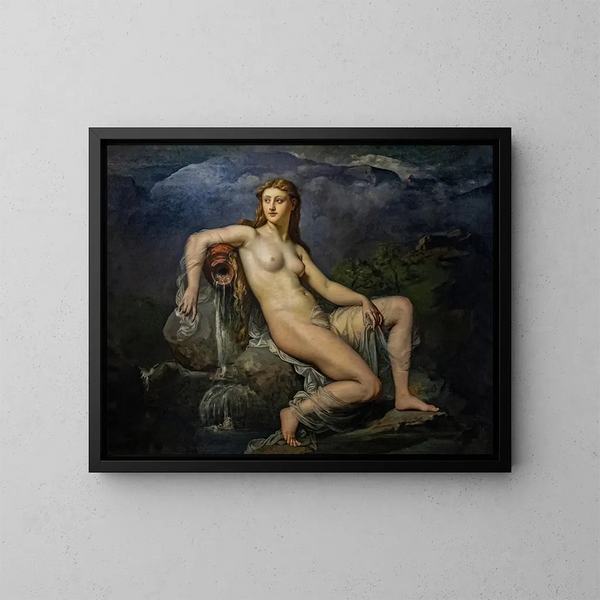 La Source ou l'Eau - Henri Lehmann — indrammet kunstværk på væggen