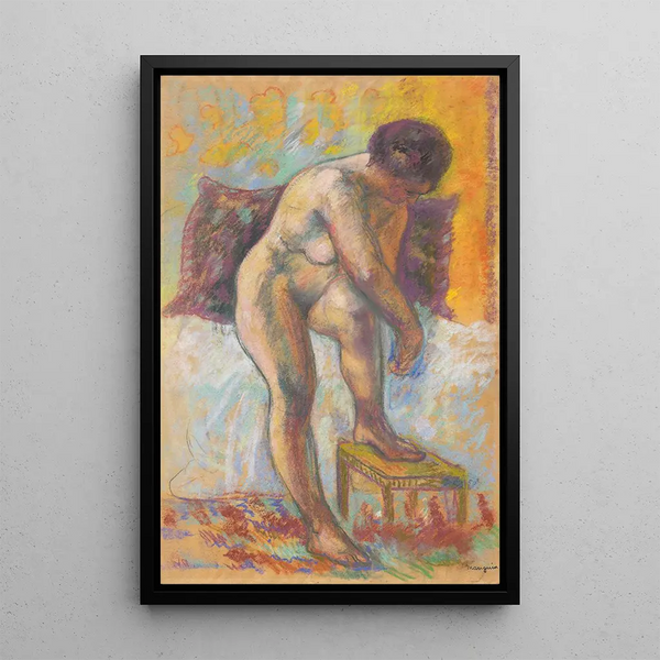 Nu à la toilette - Henri Manguin — indrammet kunstværk på væggen