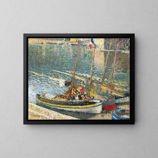Både i Collioure - Henri Martin — indrammet kunstværk på væggen
