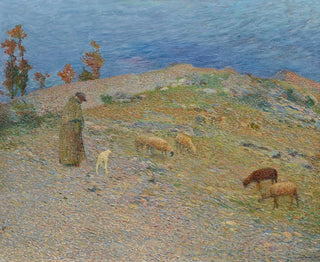 Berger og hans får i Causses - Henri Martin Source: Tableau Berger et ses moutons dans les Causses - Henri Martin | Reproduction — visning af kunstværket