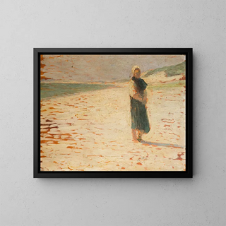 Henri Martin - Femme en costume local debout sur une plage.webp