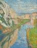 Le Lot aux pieds des falaises de Saint-Cirq-Lapopie - Henri Martin — visning af kunstværket
