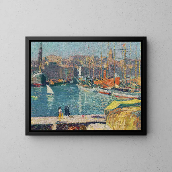 Le Vieux-port de Marseille - Henri Martin — indrammet kunstværk på væggen