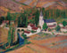 "L'église de Labastide-du-Vert avec le pont et la rivière un soir d'automne" af Henri Martin — visning af kunstværket