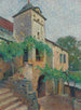Vue d'une ferme med et duerum - Henri Martin — visning af kunstværket