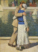 Henri Martin | Par et par går langs Luxembourg-bassinet - Maleri — visning af kunstværket