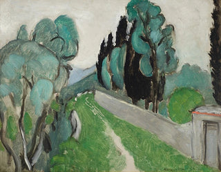 Landskab med cypresser og oliventræer omkring Nice - Henri Matisse — visning af kunstværket