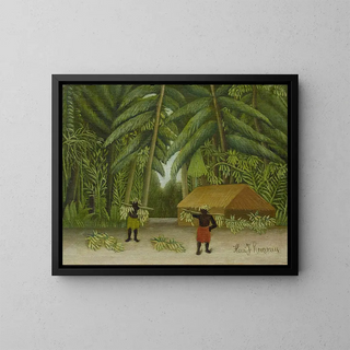 bananhøst - Henri Rousseau — indrammet kunstværk på væggen