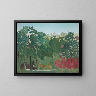 La Cascade - Henri Rousseau — indrammet kunstværk på væggen