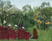Tropisk skov med aber - Henri Rousseau — visning af kunstværket