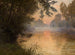 Solnedgang ved Loing-flodens bredder - Henri Zuber — visning af kunstværket