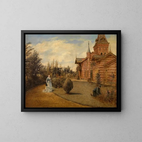 La maison de campagne de Gustave Coteaux - Henri de Braekeleer — indrammet kunstværk på væggen