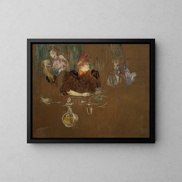 Monsieur og Madame Natanson-bordet - Henri de Toulouse-Lautrec — indrammet kunstværk på væggen