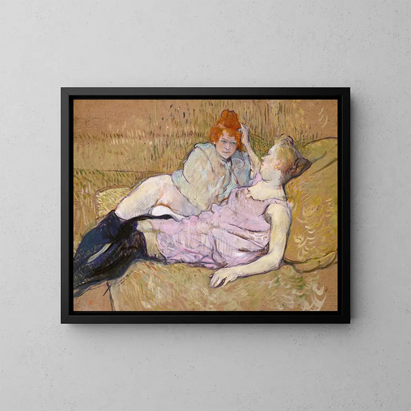 Le Canapé - Henri de Toulouse-Lautrec — indrammet kunstværk på væggen
