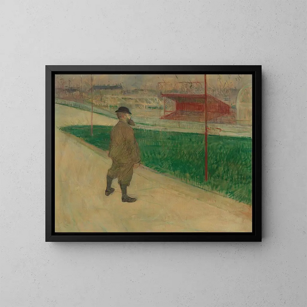 Tristan Bernard ved Buffalo Vélodrome - Henri de Toulouse-Lautrec — indrammet kunstværk på væggen