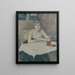 Young woman at a table Poudre de riz - Henri de Toulouse-Lautrec — indrammet kunstværk på væggen
