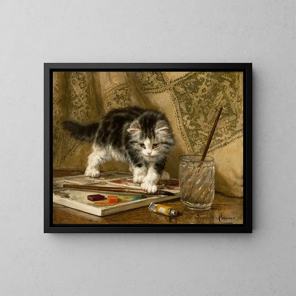 Le Jeune Artiste - Henriette Ronner-Knip — indrammet kunstværk på væggen