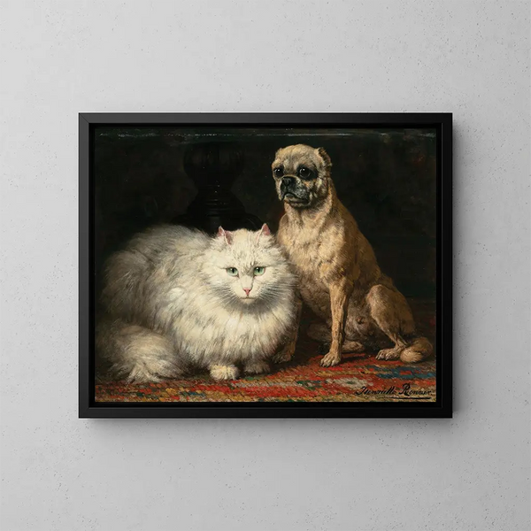To venner - Henriette Ronner-Knip — indrammet kunstværk på væggen