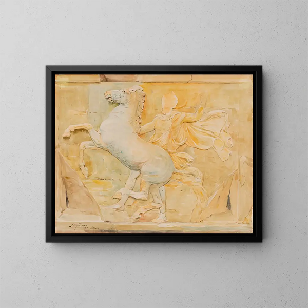 de centrale metope i frisen af Phidias fra Parthenon - Henry Bacon — indrammet kunstværk på væggen