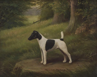 Paddock Paprika, un terrier dans un paysage - Henry Crowther — visning af kunstværket