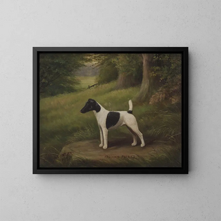 Paddock Paprika, un terrier dans un paysage - Henry Crowther — indrammet kunstværk på væggen
